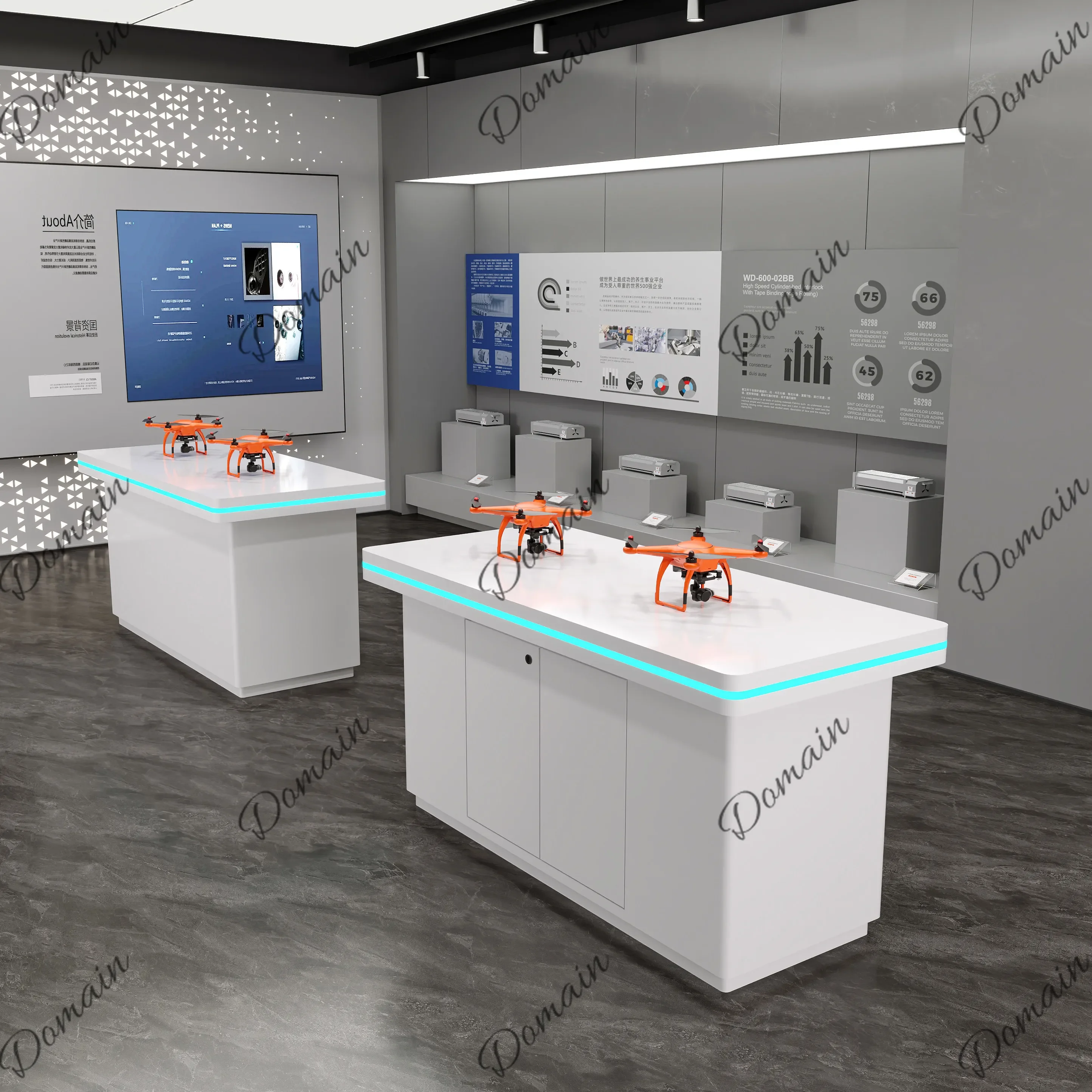 81 N Customized Nakajima Display Cabinet Company Exhibition Hall Science and Technology Museum Display Desk