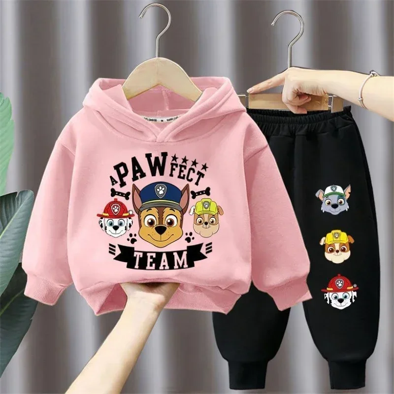 Children's Spring Autumn Long Sleeved Hoodies and Long Pants 2pcs Sets Kids Sweatpant Sets Boys PAW Patrol Tracksuit Clothing
