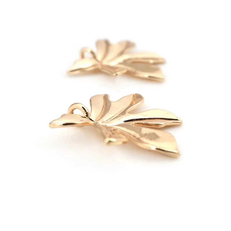 18K Goldfarben Silberfarben Messing Ahornblatt-Anhänger DIY Schmuckherstellung Halskette Ohrringe Zubehör Materialien – Detail 23