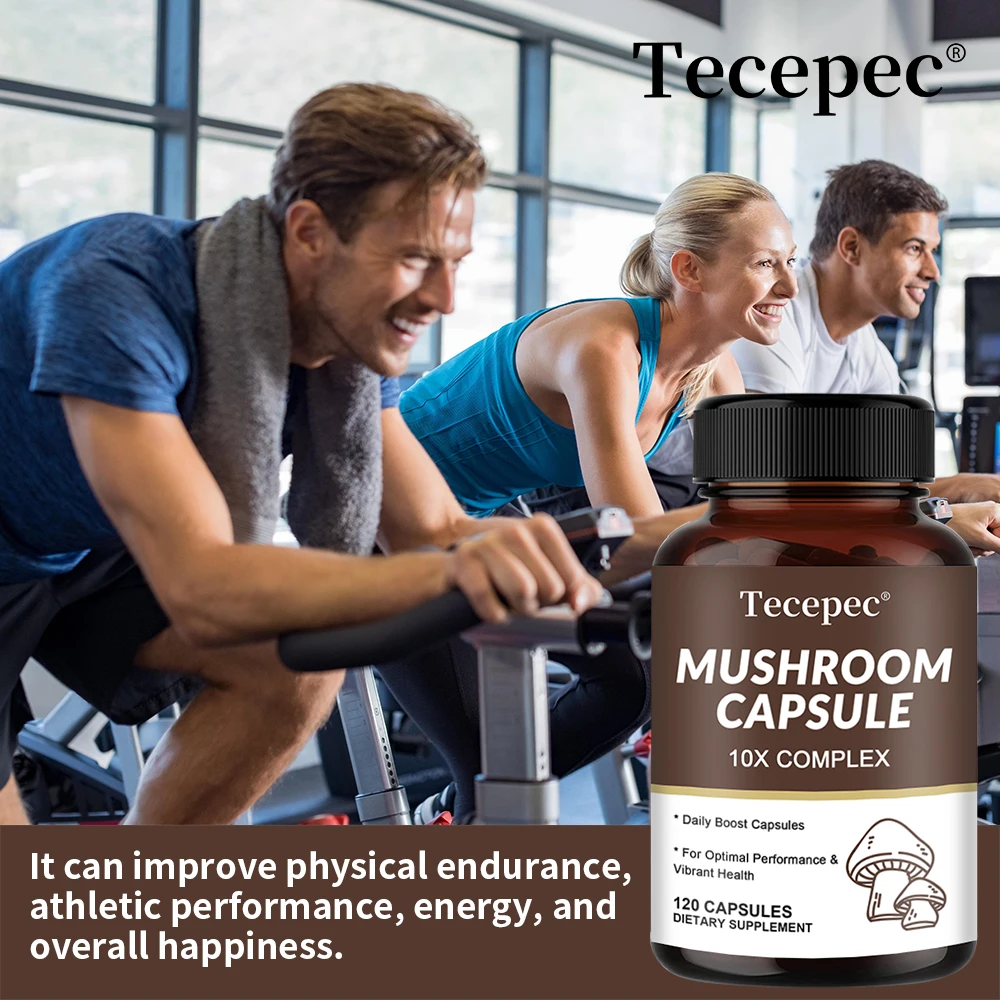 Natural Lion's Mane Mushroom Capsules Brain Nervous System Health and Memory Supplements Immunity Sleep Energy Mood Support