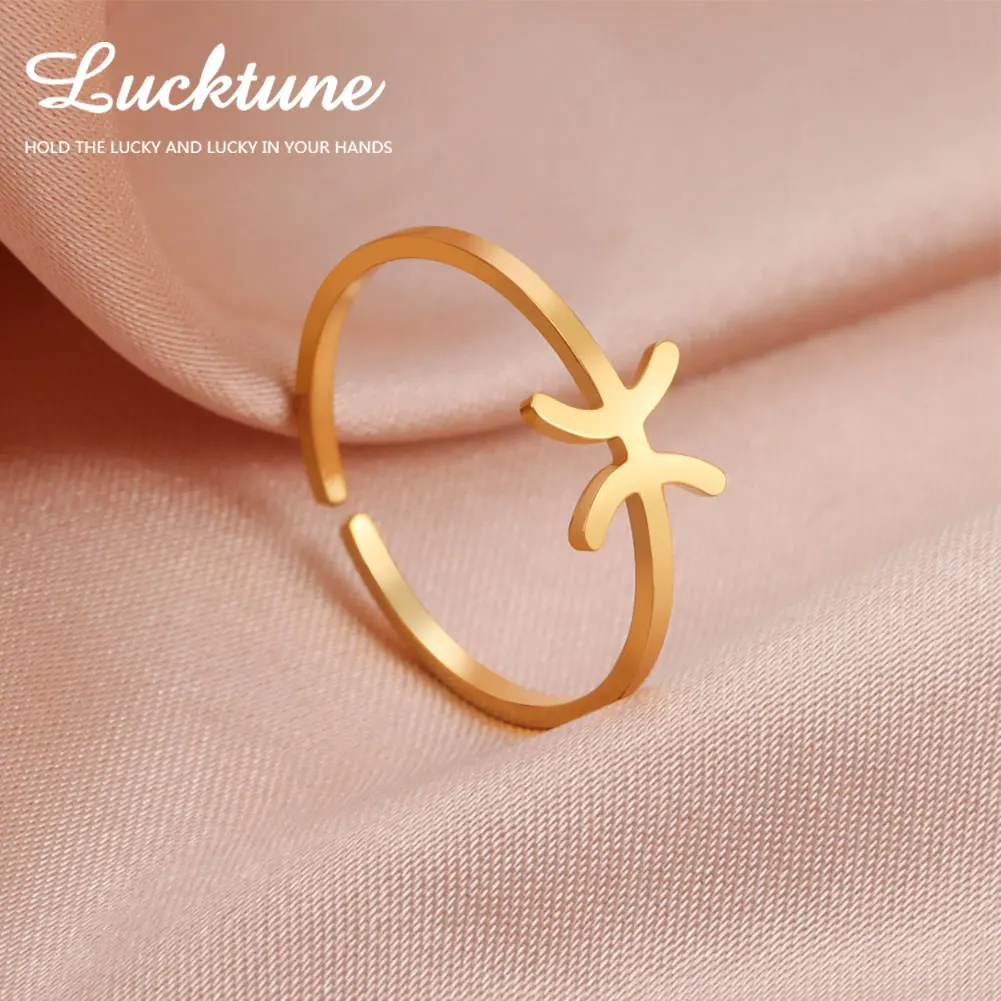 Lucktune African Berbers Rings for Women Stainless Steel Amazigh ⵣ Letter Kabyle Style Finger Ring Amulet Jewelry Accessory Gift