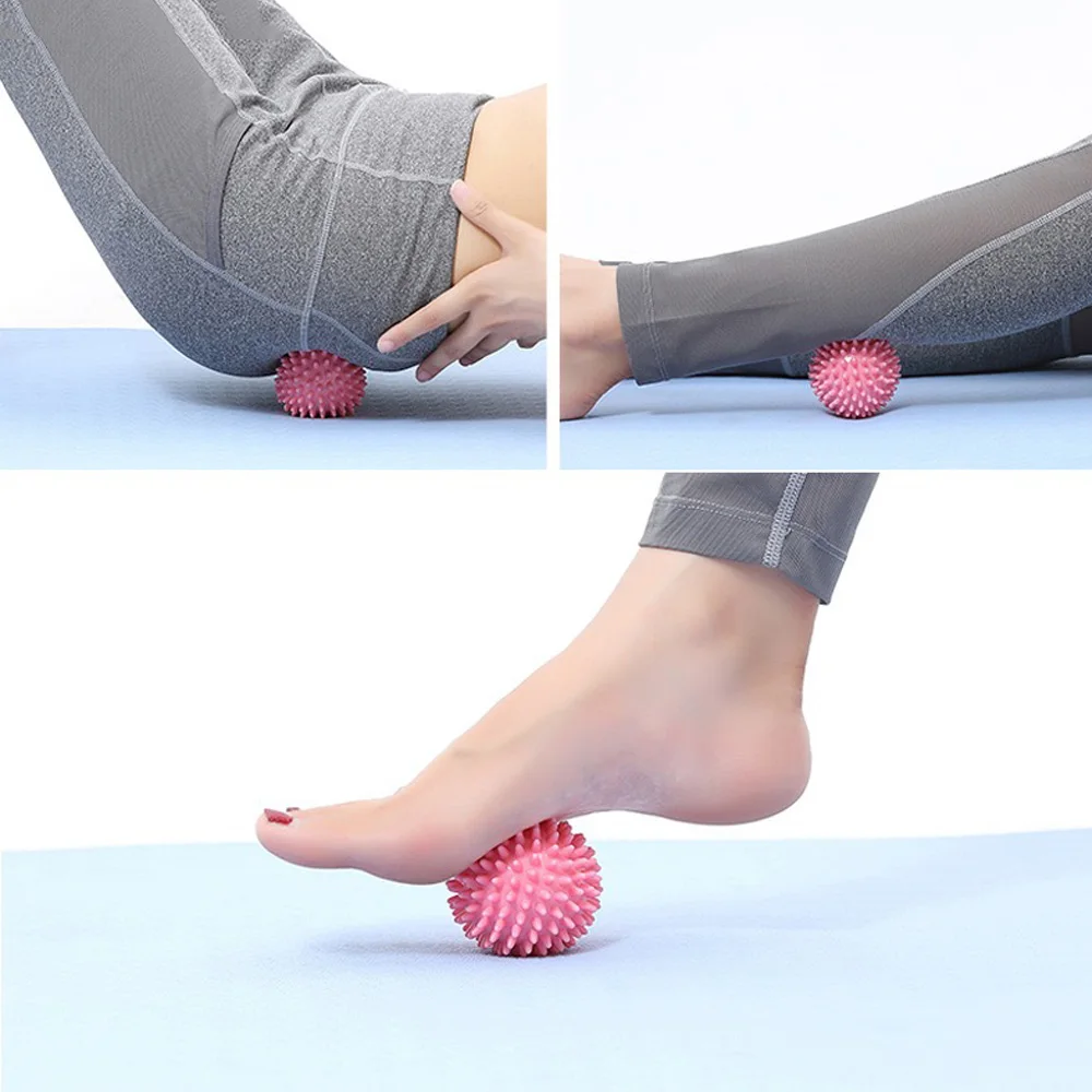 Bola de masaje de pinchos de PVC duradera, punto de disparo, ejercicio, fitness, alivio del dolor de manos y pies, alivio de fascitis plantar, erizo ba, 1 ud.