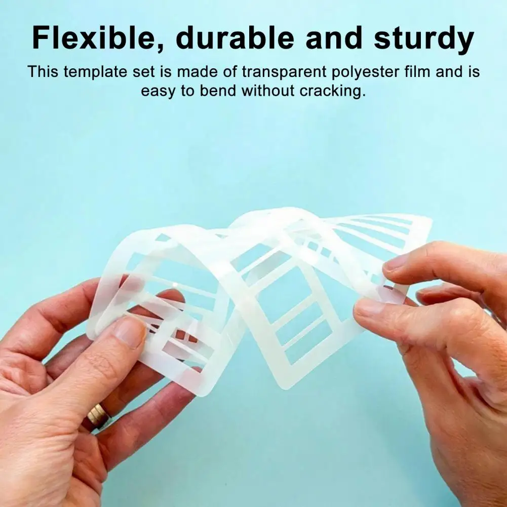 Templat Gambar Fleksibel Set Templat Fleksibel Buatan Tangan untuk Diy Scrapbooking Jurnal dengan Daftar Periksa Gambar Perencana Kotak Titik