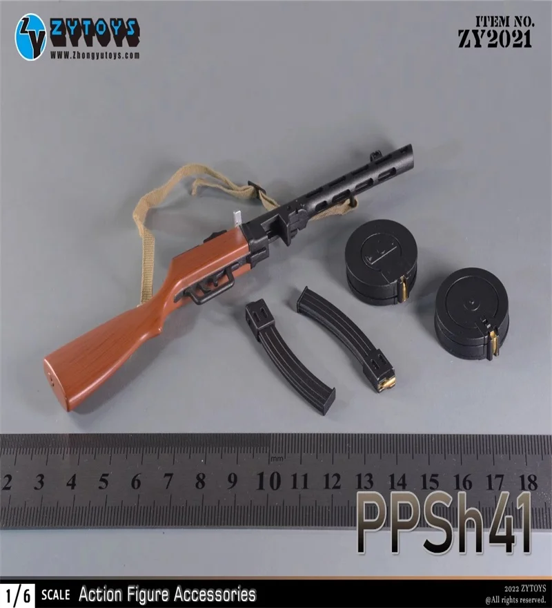 ZYTOYS ZY2021 1/6 Scale Soldier Accessories Bobosa PPSh41 Weapon Plastics Model Toy Fit 12'' Action Figure In Stock