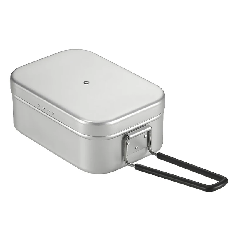 صندوق غداء محمول من أكسيد الألومنيوم من CAMPINGMOON، صندوق غداء للتخييم في الهواء الطلق، صندوق غداء من الألومنيوم