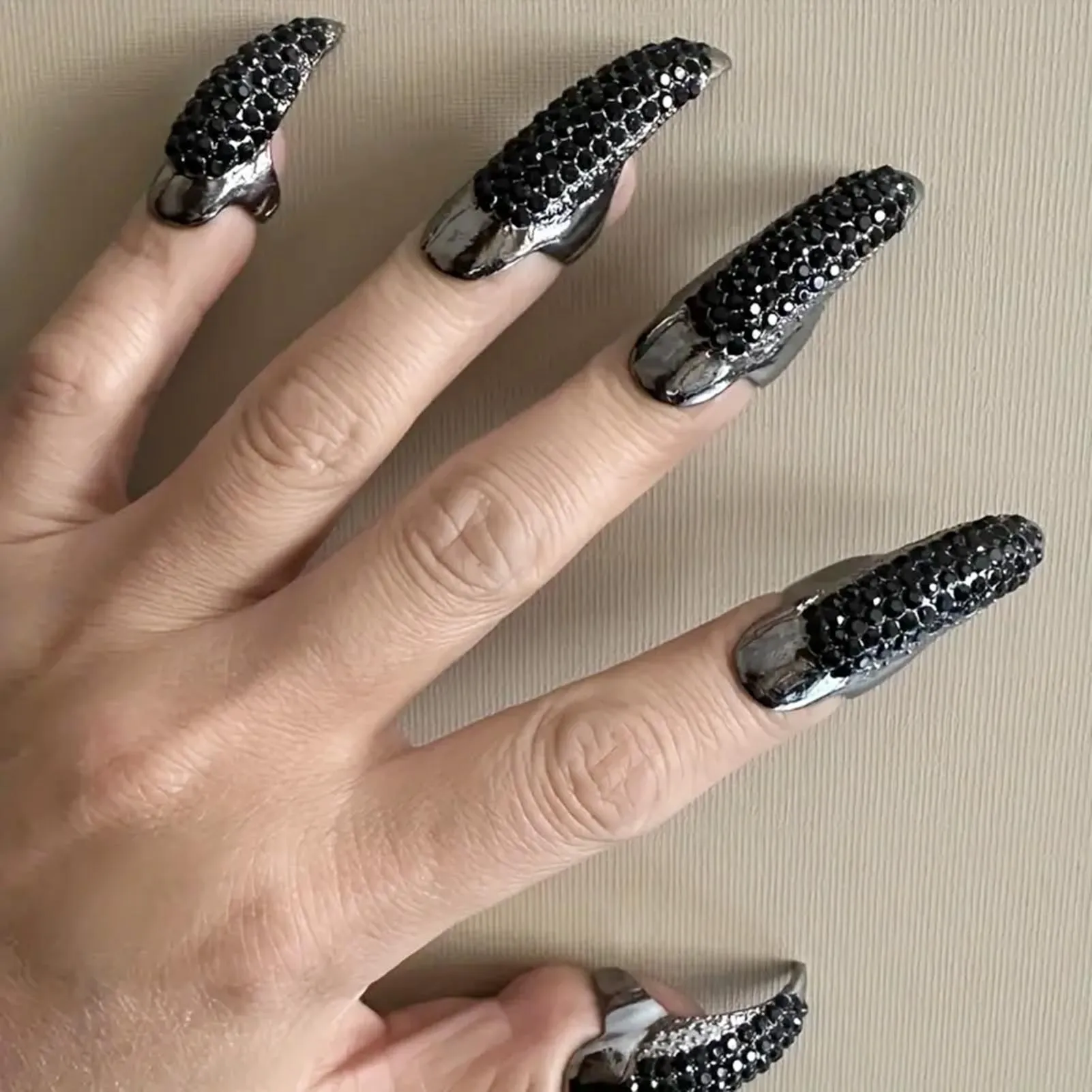 5pcs Punk Style   Halloween Costume Claws Suitable For Cosplay Role Playing