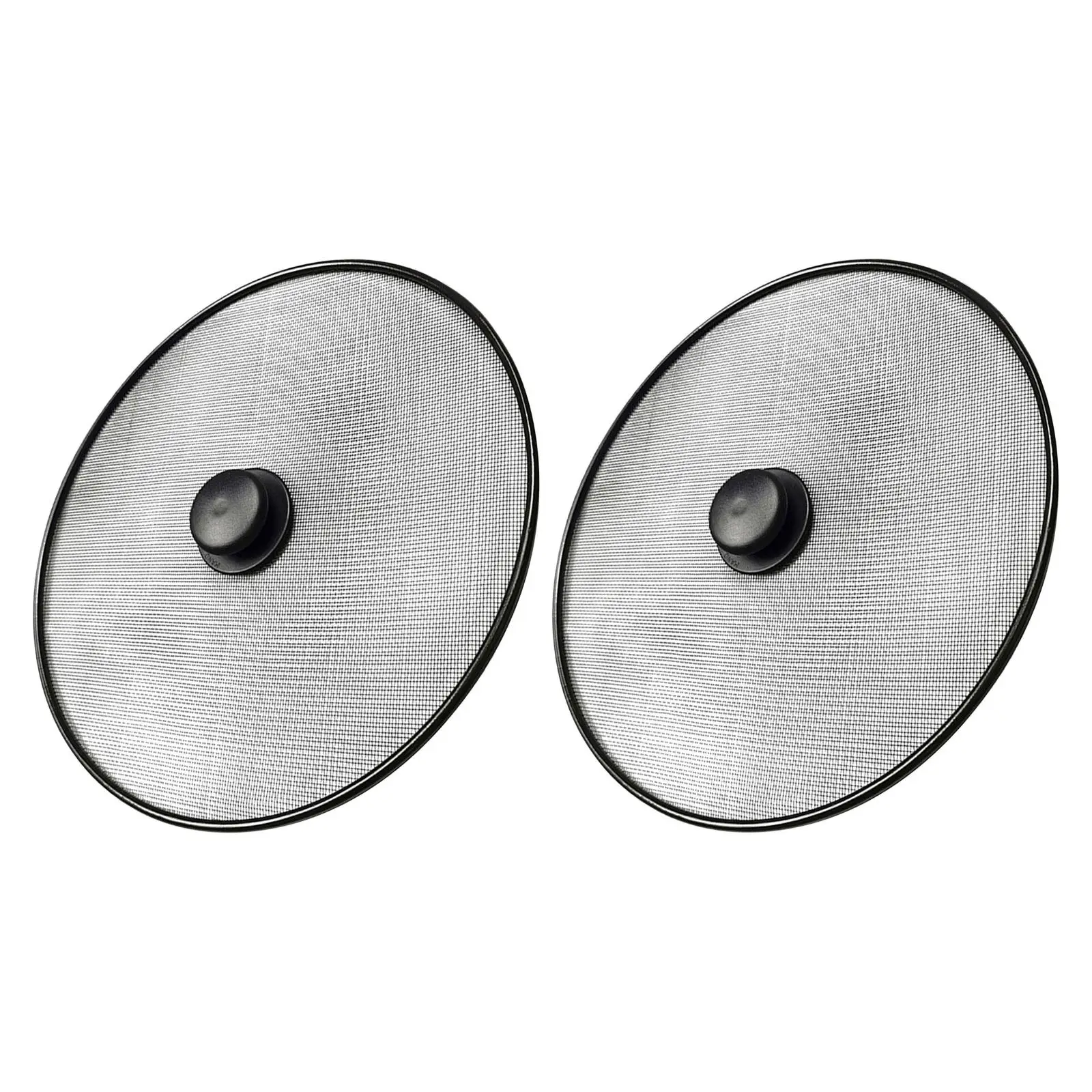 2Pcs Stainless Steel Splatter Guard Mesh Screen Grease Protector Kitchen Oil Splash Prevention Universal Pan Cover Frying Pan