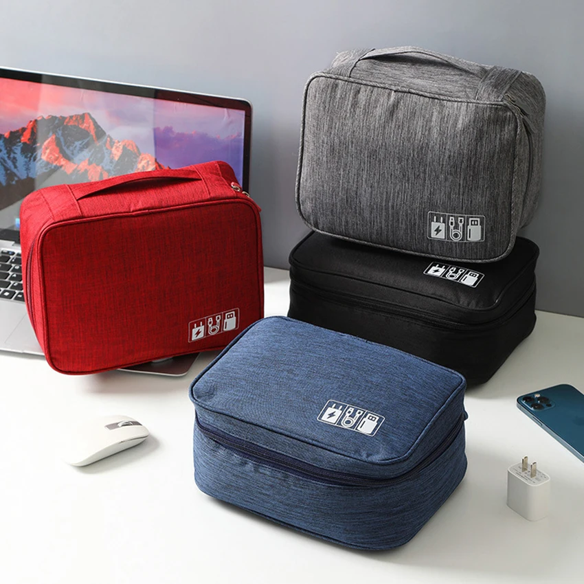 Digital Cable Organizer Bag Portable Water-proof Mouse Data Line Wire Plug Storage Case Travel Headphone Cable Compartment Bag