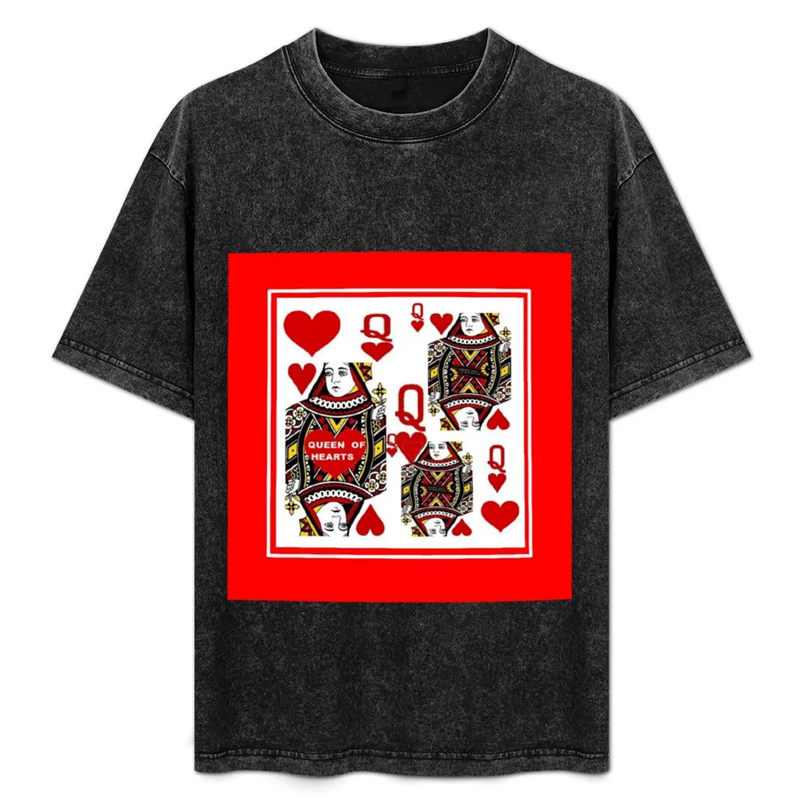

RED QUEEN OF HEARTS ON RED T-Shirt sports fans graphic t shirts custom t shirt basketball graphic tees mens t shirt