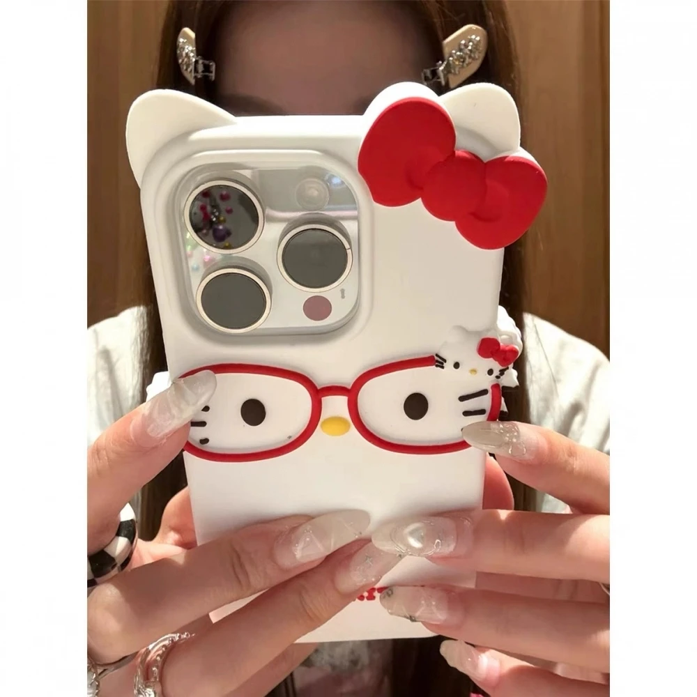 Lovely H-Hello K-Kitty 3D Kawaii Phone Case For iPhone 17 AIR 16 15 14 13 12 11 PRO MAX XR XS MAX 7 8 PLUS MINI Y2K Phone Case - náhled 3