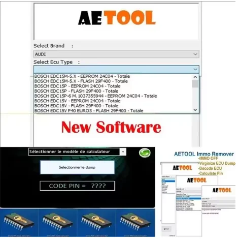 

AETOOL IMMO REMOVER V1.3 AETOOL Immo Eeprom Off Программное обеспечение Virginize ECU Dump Decode ECU Calculate PIN Virgin/IMMO Remover