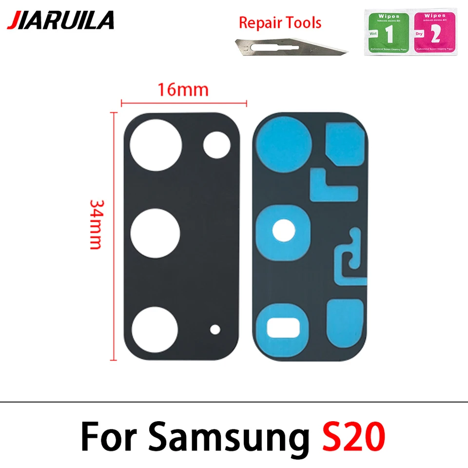 Cámara de vidrio para Samsung S9 S10e S10 5G S20 S21 Plus Ultra Note 8 9 10 Lite Lente de cámara trasera con pegamento y herramienta de reparación 6