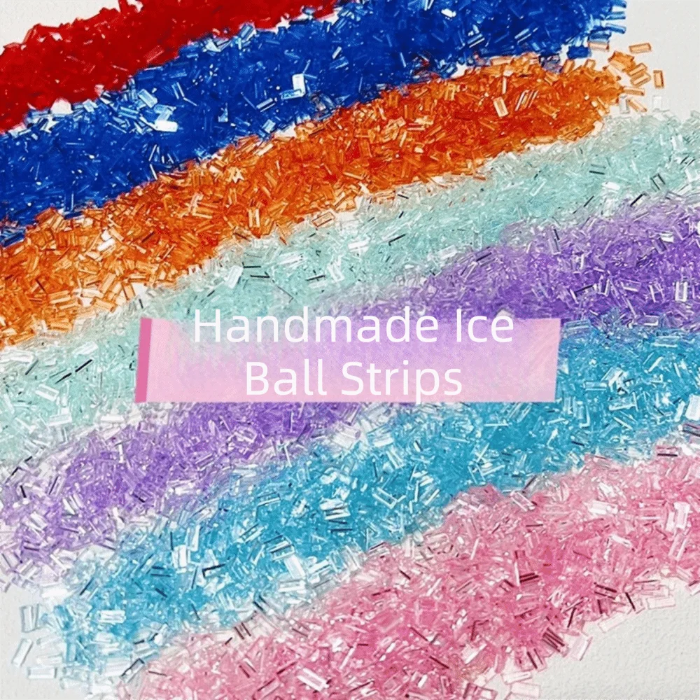 Transparent Ice Strip Fill Material 3*7mm Acrylic DIY Squishy Bobo Ball Colorful 100g Slime Handmade Fillers Jewelry Accessories