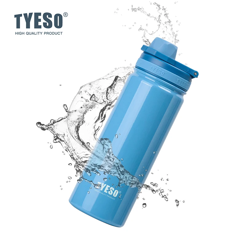 Tyeso 8706C Sports Thermos Bottle 600/750/1050/1200ml Outdoor Vacuum Insulated Keeps Cold And Hot Portable Stainless Steel Cup