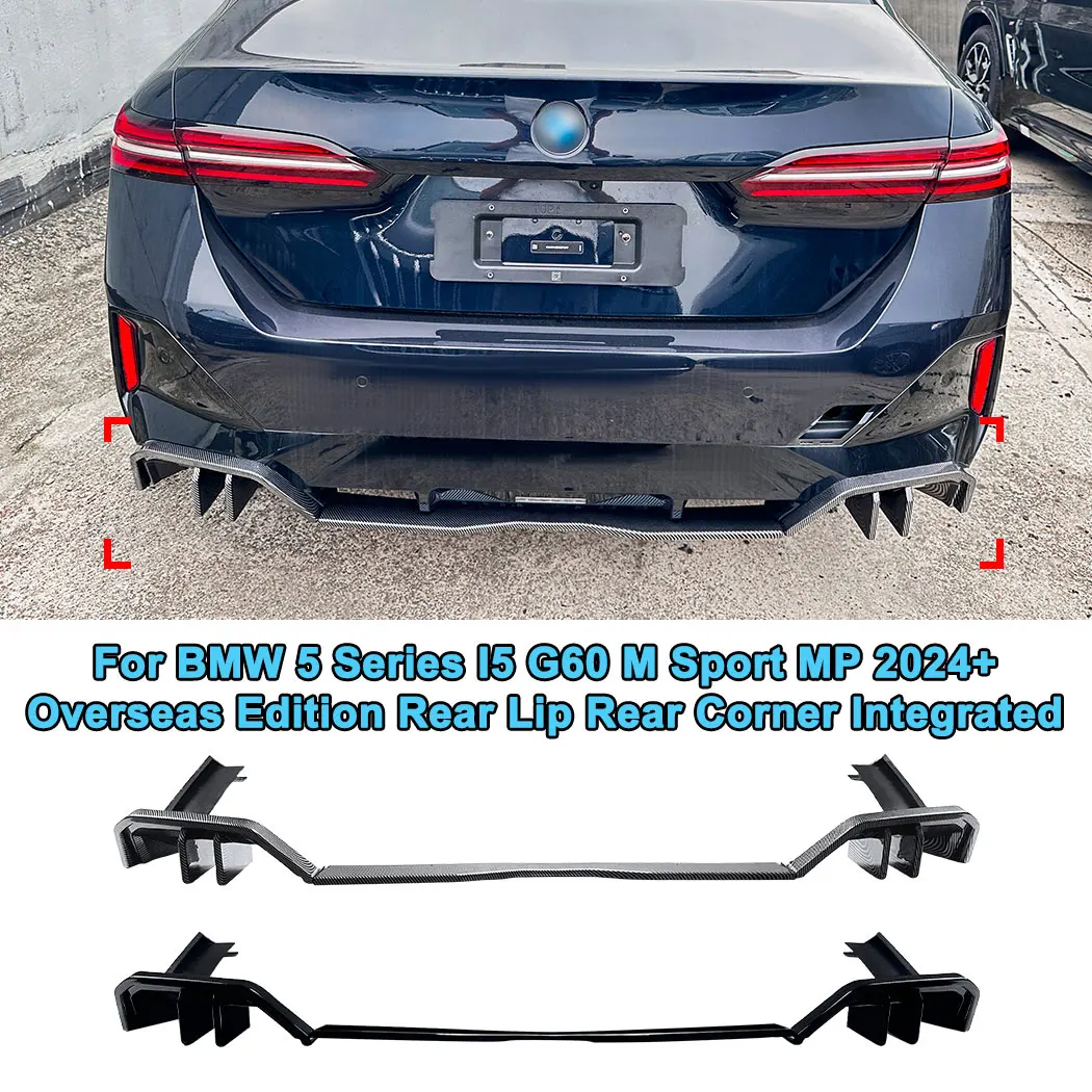 

5Pcs Car Rear Bumper Lip Rear Corner Integrated Spoiler Diffuser Trim For BMW 5 Series I5 G60 M Sport Overseas Edition MP 2024+