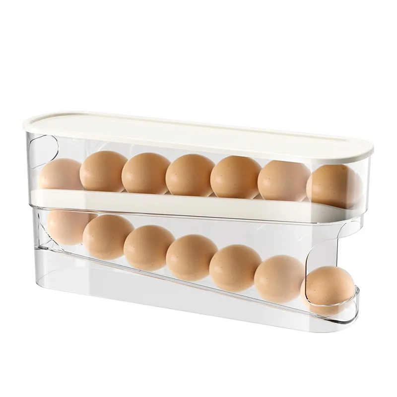 Refrigerator Egg Storage Box Automatic Scrolling Egg Holder Household Large Capacity Kitchen Dedicated Roll Off Egg Storage Rack