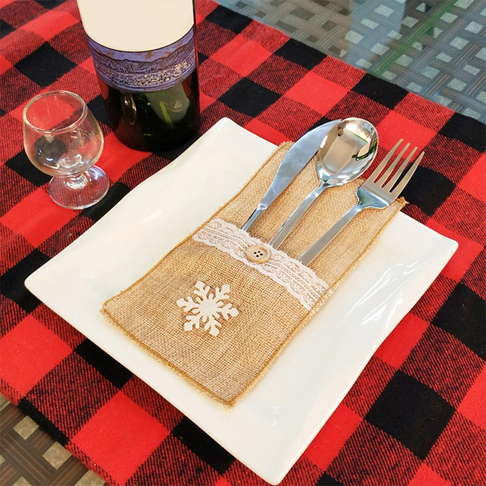 

8 PCS Cutlery Bag Wedding Fork Pocket Flatware Christmas Silverware Bags Camping Banquet