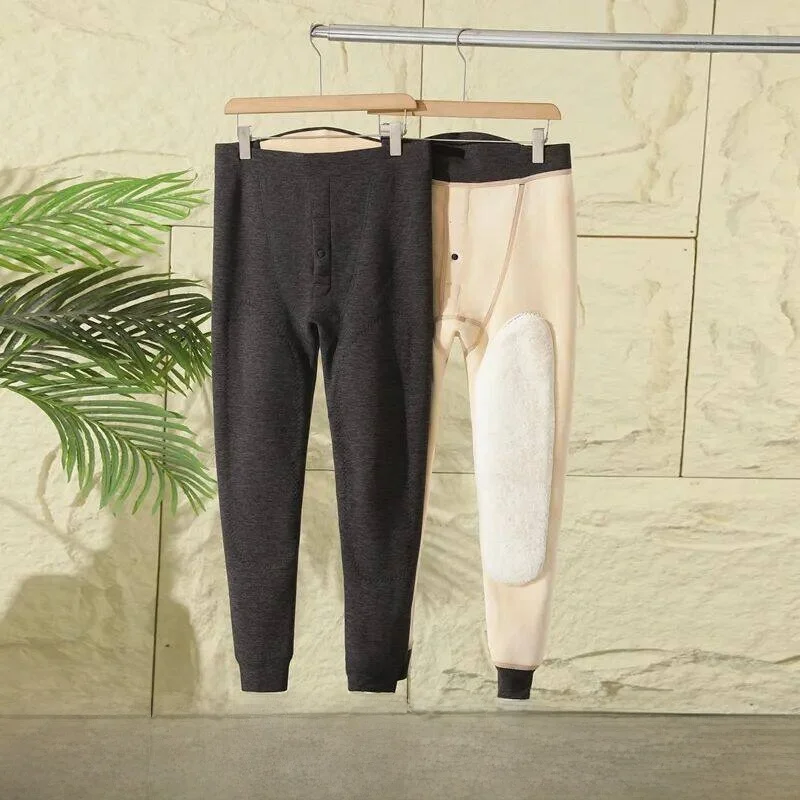 

Thickened Winter Warm Leggings Men's Self-Heating Knee-Padded Cold-Resistant Bottoming Pants Locking Warm Air Polyester Fiber