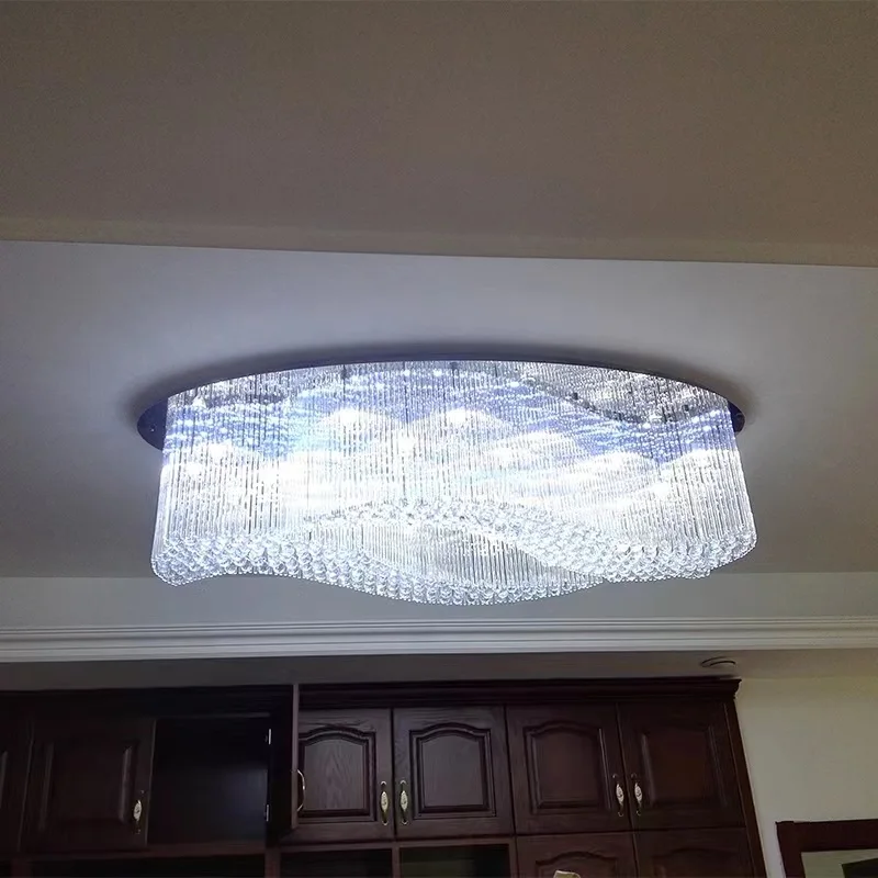 Crystal Ceiling Lamps Living Room Oval Luxury Hotel Engineering Sales Department Banquet Hall Lobby Villa Light  Duplex Building