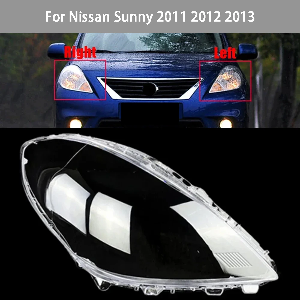 

Car Clear Headlight Lens Cover Replacement Headlight head light lamp Shell Dust For Nissan Sunny 2011 2012 2013