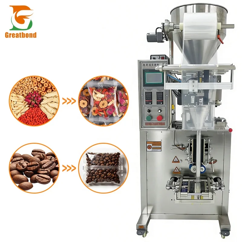Multi-function Pneumatic Sachet Pouch Rice Film Flower Tea Chip Grain Chocolate Back Seal Rotating Cup Filling Packing Machine