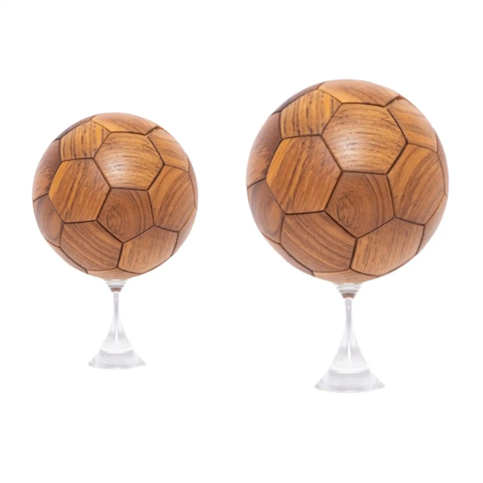 

Wood Figurine Football Statue Crafts with Stand Artwork Sculpture Ornament for Hallway Living Room Indoor Housewarming Desk