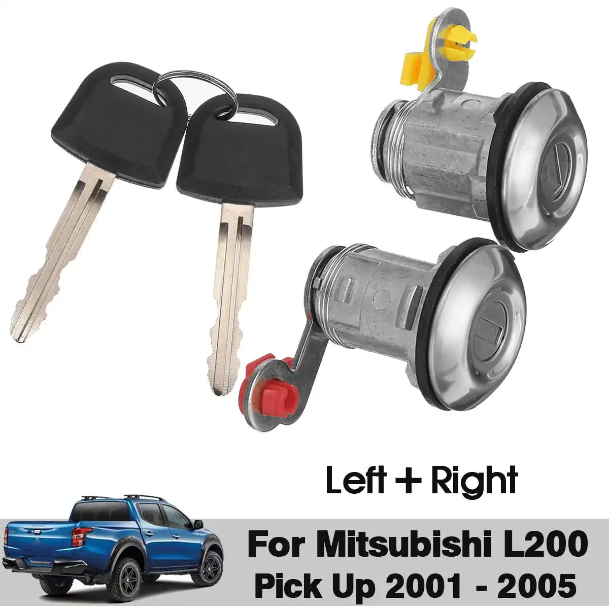 For Mitsubishi L200 Pick Up 2001 2002 2003 2004 2005 Front Left Right Door Lock Set & Keys Car Accessories