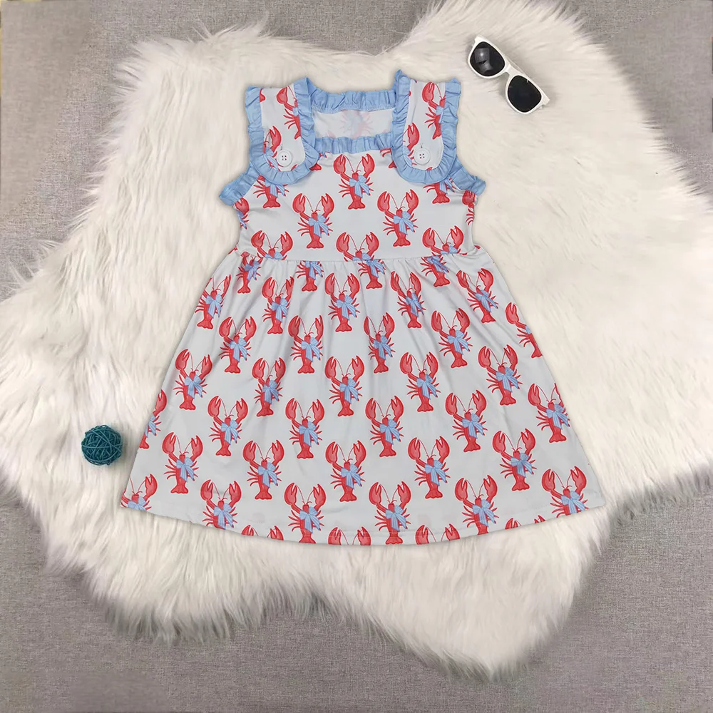 

Baby Girls Crawfish Bows Straps Knee Length Dresses