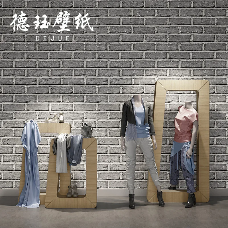 3D Stereo Retro Brick Pattern Wallpaper Vintage Style Simulated Stone Wall Paper for Industrial Style Restaurant Cafe Clothing