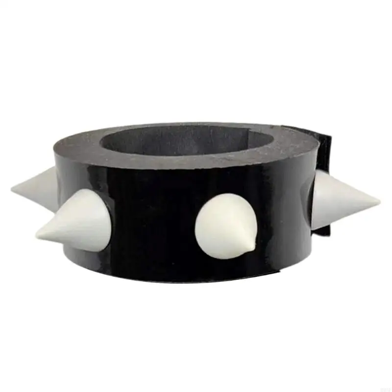 

B95F Halloween Anime Cosplay Costume Accessories Black Spikes Bracelets Leather Wrist Cuffs Bangle Punk Rock Wristbands