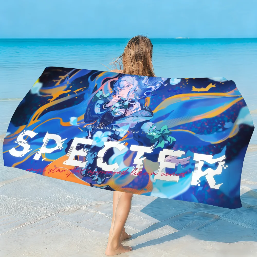 V-Singer Hoshimachi Suisei Towel Soft Lightweight Anti-Sand Large Beach Towel Quick-Drying Bath Sports Family