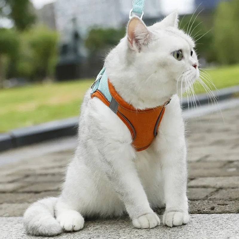 Suede Pet Reflective Dog Harness Dog Training Leashes Walking Pet Leash Long Lanyard Traction Rope Cat Chest Strap Vest Leash