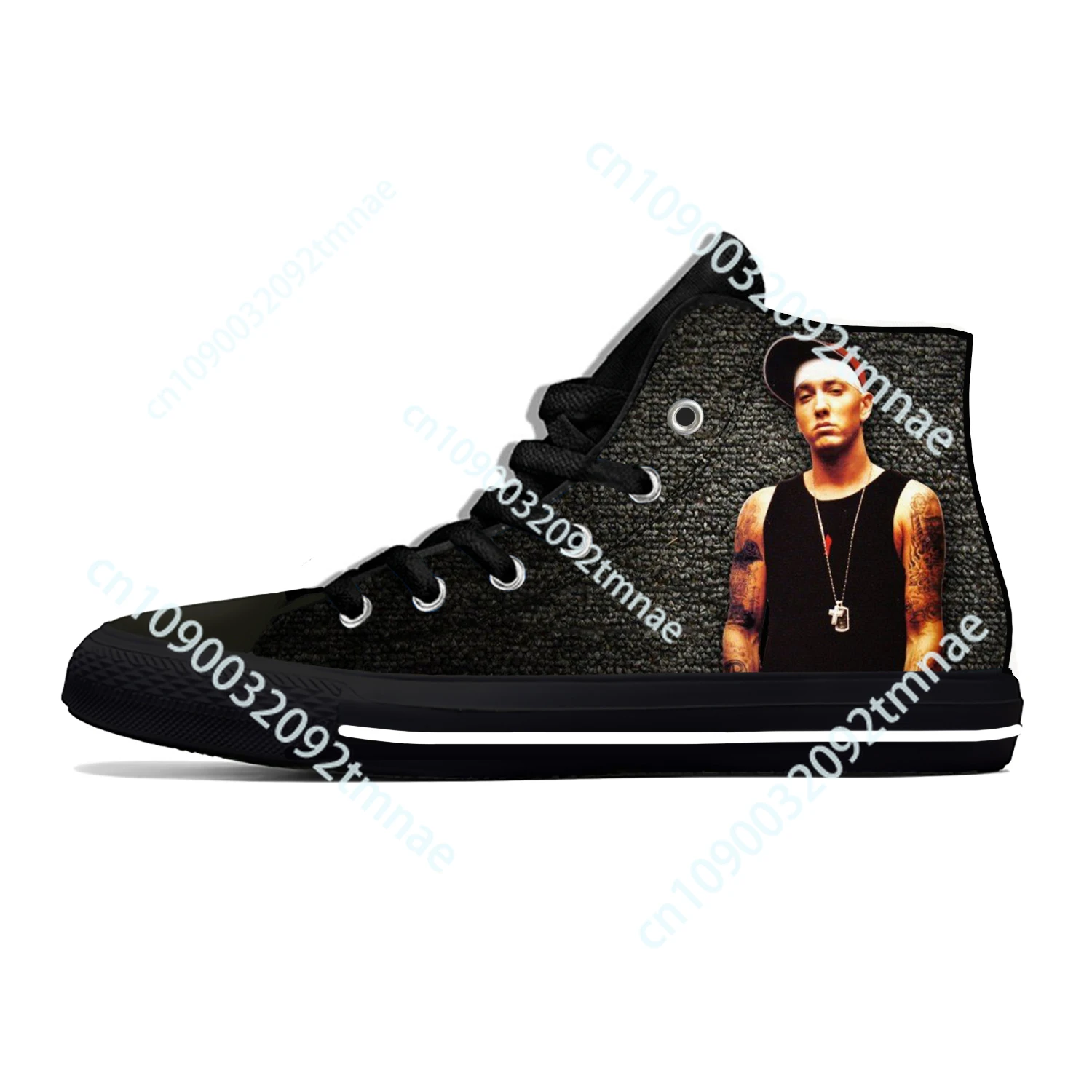 Hot Eminem Hip Hop Rapper Rap Music Singer Casual  Shoes High Top Lightweight Men Women Latest Sneakers Breathable Custom Shoes