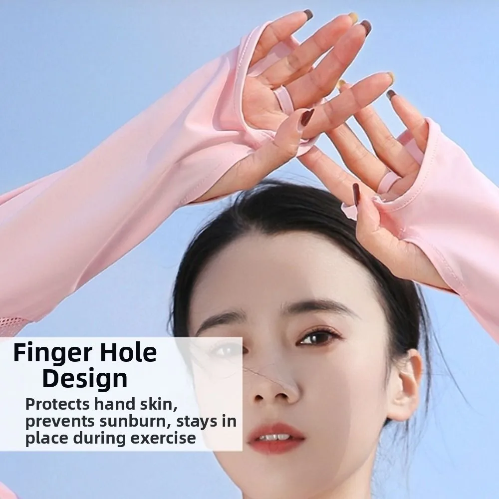 Solid Color Sunscreen Shawl Long Sleeve Ice Silk Sun Protection Clothing Sun Protection Thin Fabric Long Sleeve Crop Top