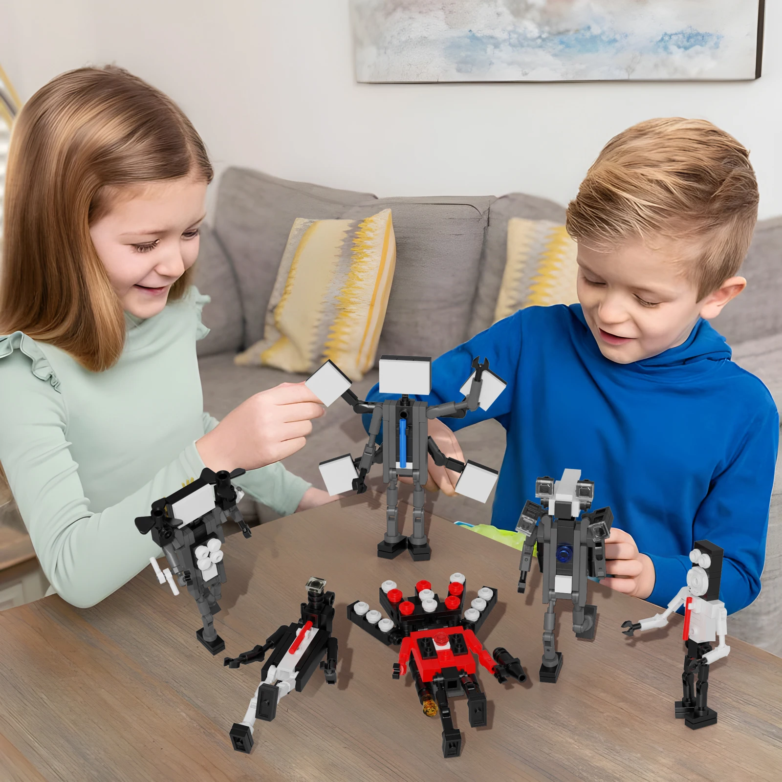 Skibidied 6 en 1 Titan TV Titan Man Monsters juego de bloques de construcción Speakerman Titan modelo juguetes regalos para niños y niñas