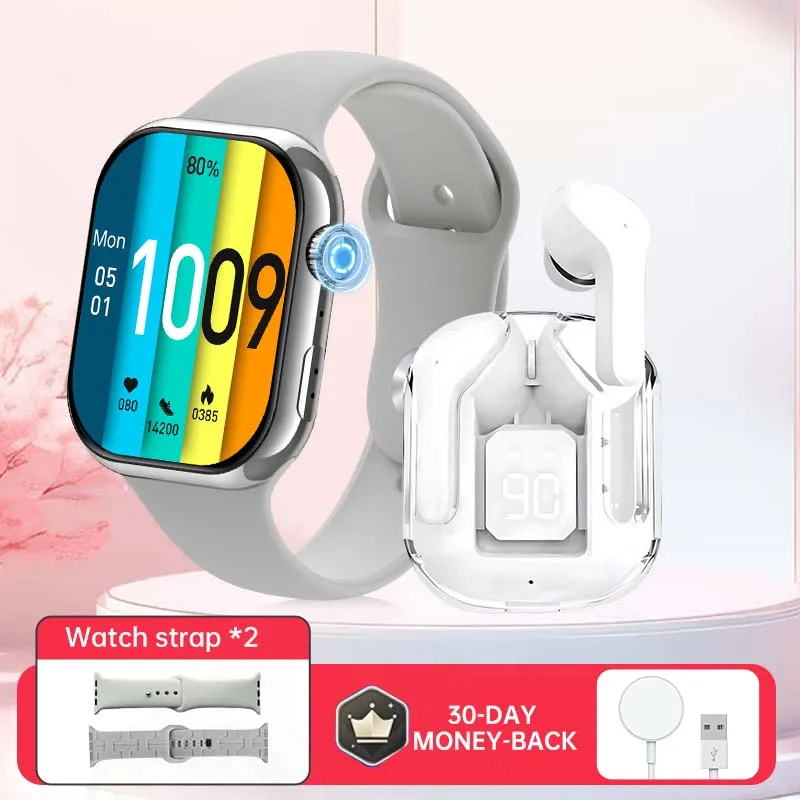 

WM Smart Watches for Men Women 1.75" HD Screen Fitness Tracker for Android & iOS Phones With Earphones Sport Watch W52mini