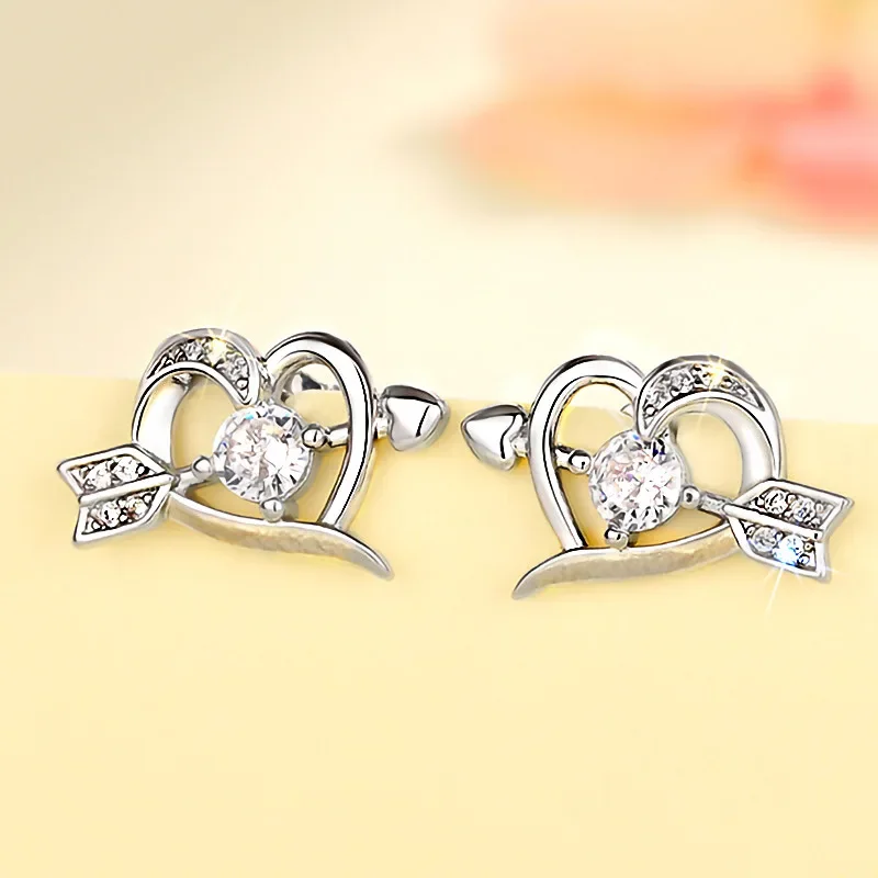 2024 New High-end Heart-shaped Design Earrings for Women, Fashionable Personality, Spicy Girls, Trendy Jewelry and Accessories