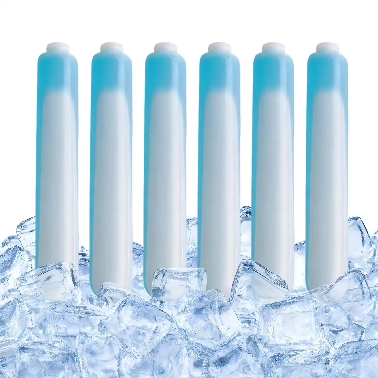 6 Pack Ice Sticks Reusable Freezable Cooling Rods No Water Refill Lunch Box Cooler Air Conditioner Fan Portable Cold Pack