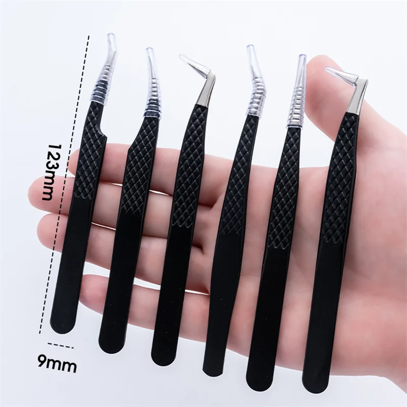 Roestvrijstalen pincet voor wimperverlenging Hoge precisie wimpertransplantatiepincet Nauwkeurige vezel Antislippincet Make-uptools