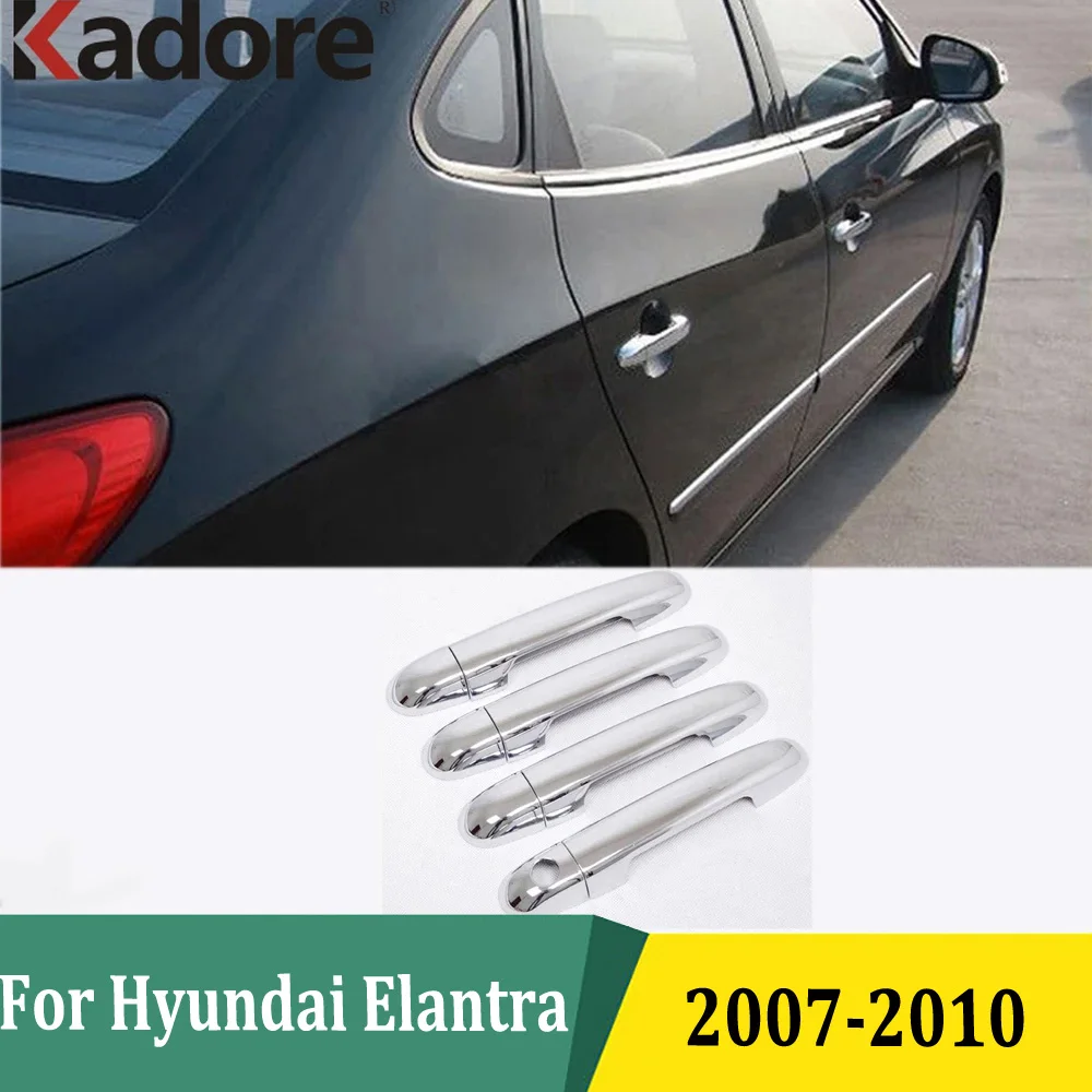 For Hyundai Elantra 2007 2008 2009 2010 ABS Chrome Side Door Handle Cover Trim Car Sticker Styling Exterior Accessories