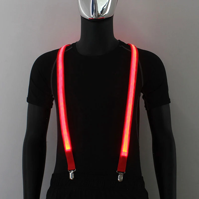 Conjunto de tirantes Led para hombre, fiesta de disfraces del Día de San Valentín, concierto, boda, pajarita decorativa, tirantes brillantes a la moda