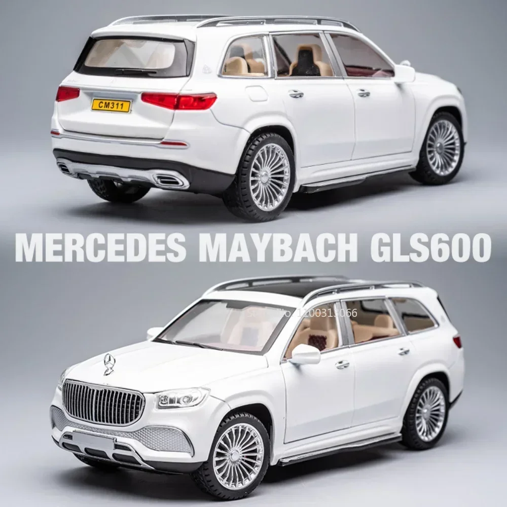 

Модель автомобиля из сплава GLS 600 1:24, коллекция литых металлических игрушек со звуком и фотомагнитом, модель автомобиля, высокое моделирование для детей, игрушки, подарки