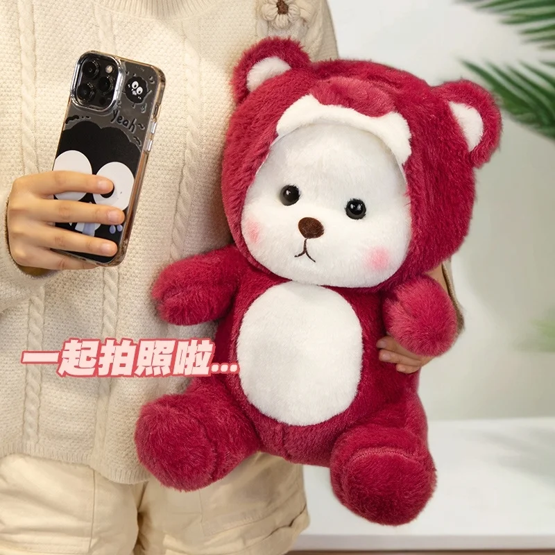 

25-65 см новый косплей плюшевые игрушки Милый мультяшный клубничный медведь кукла плюшевый мишка мягкая подушка детские подарки на день рождения