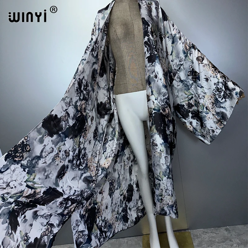 WINYI Bohemian Kimono Strand Cover Up Badeanzug elegante afrikanische Frauen Boho Cardigan sexy Urlaub Langarm Strandkleid
