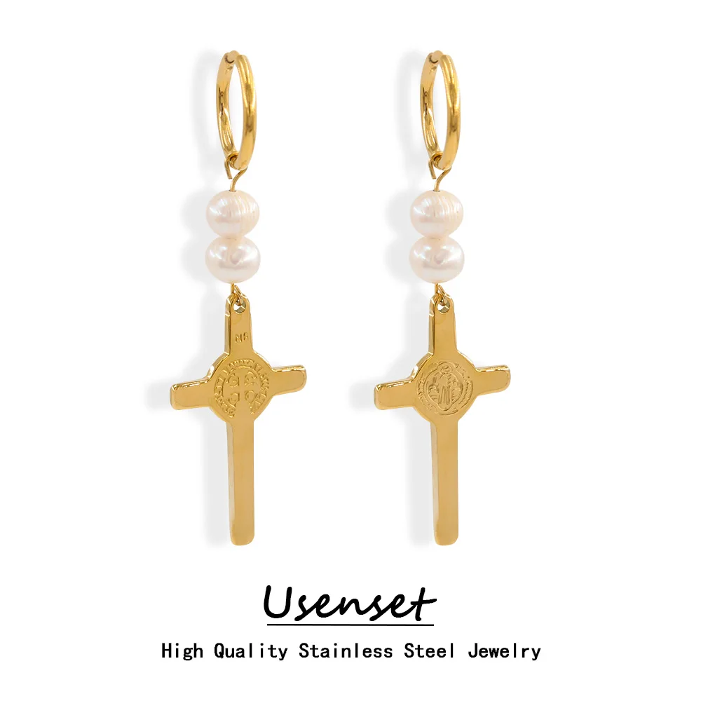 USENSET высококачественная нержавеющая сталь, христианская искусственная кожа, персонализированные 18k позолоченные жемчужные ювелирные изделия для женщин USENSET высококачественная нержавеющая сталь, христианская искусственная кожа, персонализированные 18k позолоченные жемчужные ювелирные изделия для женщин