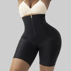 High Waist Body Shaper Women Postpartum Recovery Tummy Control Butt Lifter Zipper With Inner Hooks In Front Shapewear Shorts