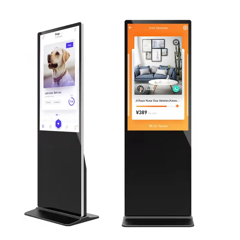 

43-дюймовый напольный 4K жидкокристаллический вертикальный экран высокой четкости с цифровыми вывесками, рекламный плеер, цифровые вывески