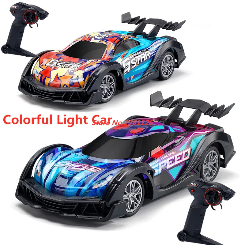 

Remote Control Racing Car Colorful Light Car Toy 2.4G High Speed RC Drift Supercar Boys Race Sport Cars Toy Model Vehicle Gift