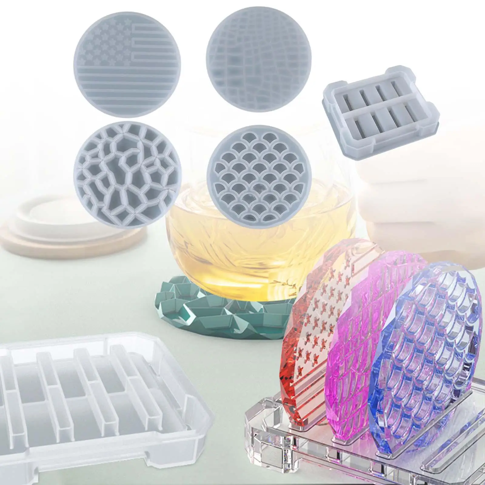 

Round Cup Mats Mould Ornaments Tool Accessories Handmade Decoration Craft Casting for DIY Candle Epoxy Wedding Home Decoration