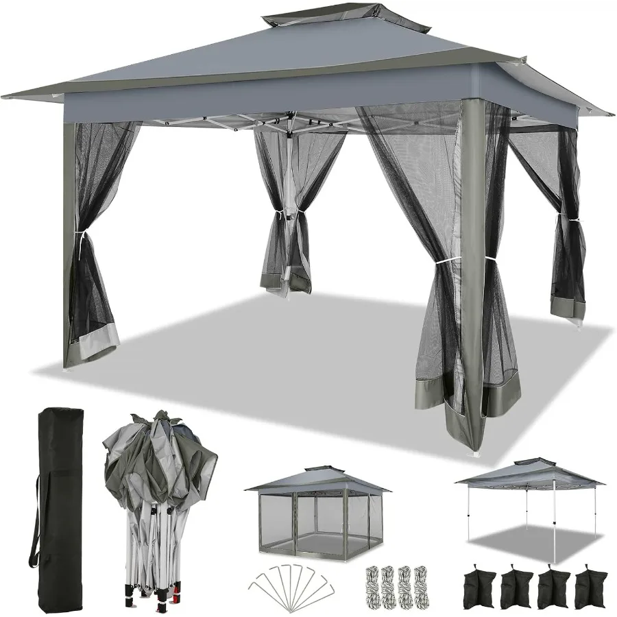 Feet Pop up Gazebo on Clearance Outdoor pop up Canopy Tent, carpas para Patio, Shelter Tents with Netting and Portable Carry Ba
